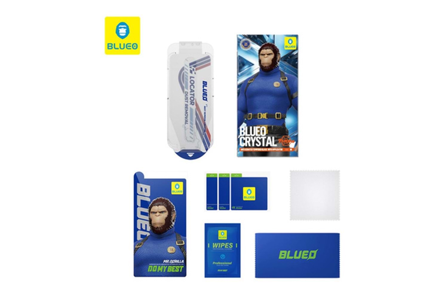 Blueo Crystal iPhone 17 Pro Max Uyumlu 7 MOhs Sertlik 3 Kat Çizilmeye Dayanıklı Cam Ekran Koruyucu Aparat