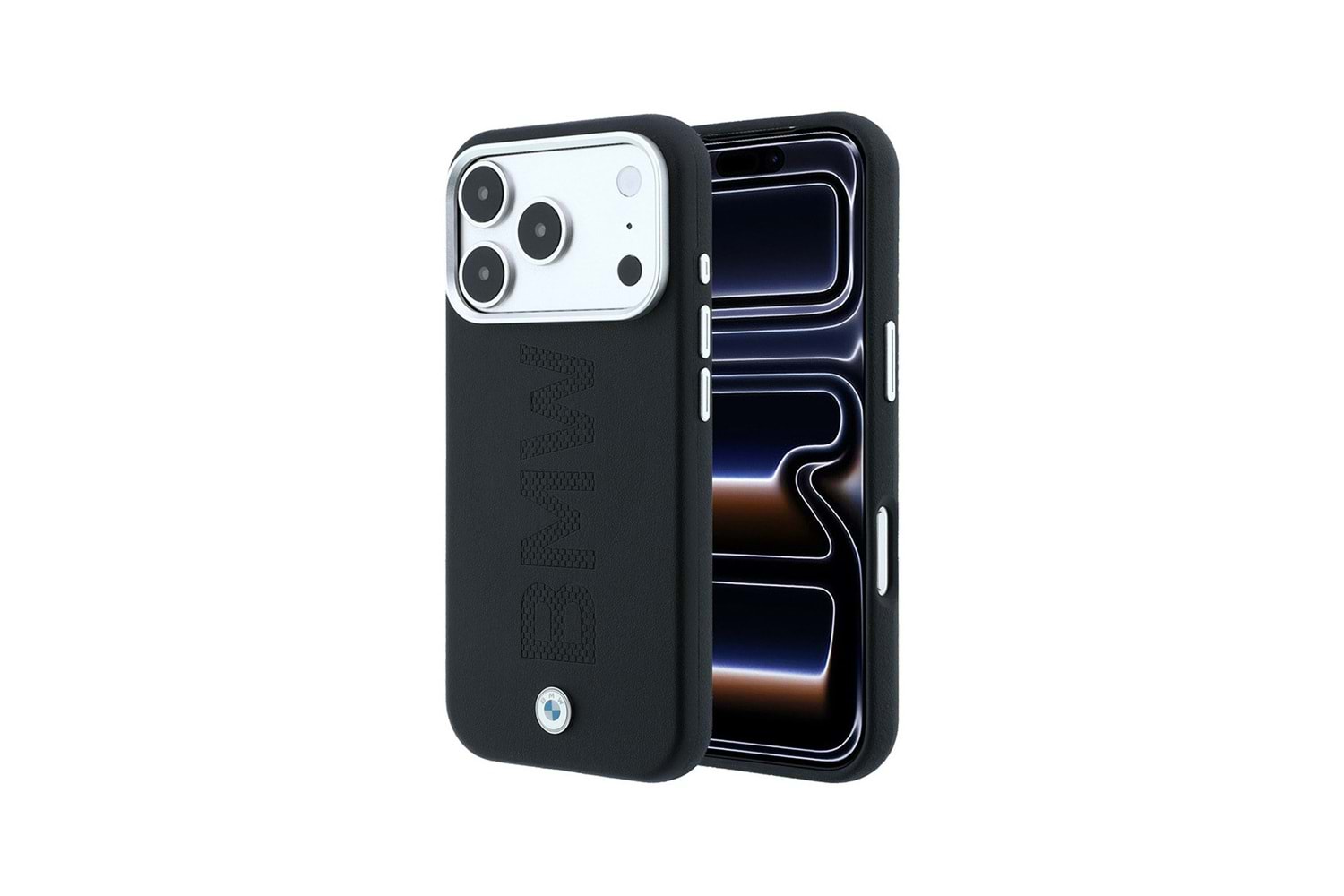 Apple iPhone 18 Pro Max Kılıf BMW Orjinal Lisanslı M-safe Şarj Özellikli Ortalı Sıcak Damga Logolu Deri Kapak