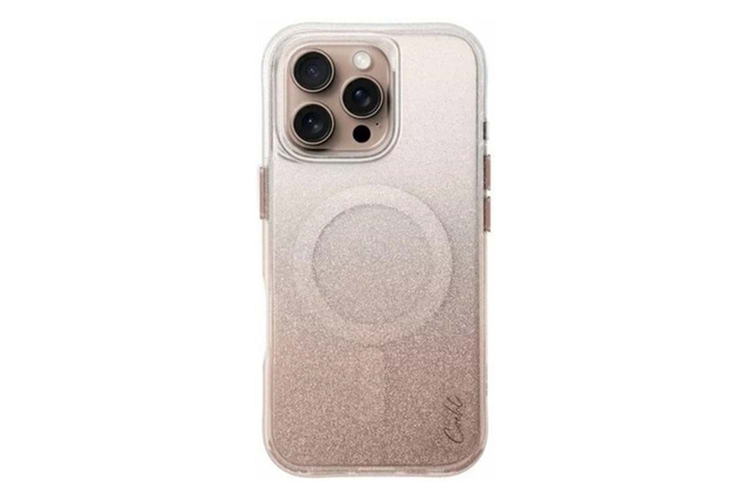 Apple iPhone 16 Pro Kılıf M-safe Şarj Özellikli Simli Arka Yüzey Askı Aparatlı Coehl Lumino Kapak