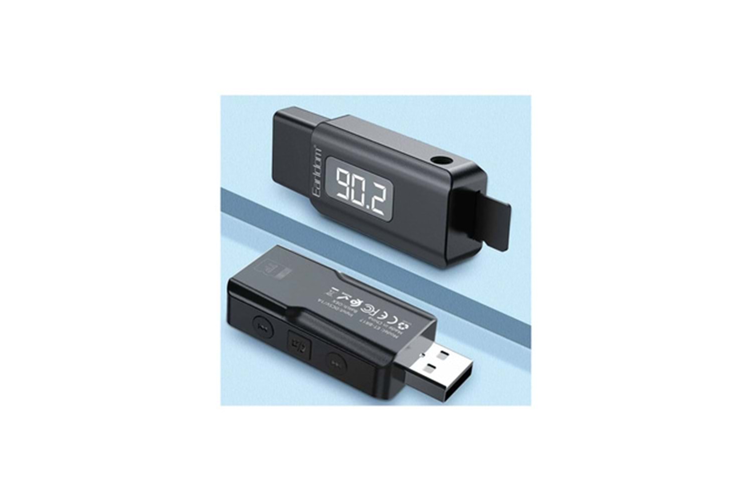 Earldom BR17 BT 5.3 SD Kart ve Aux Çıkışlı Arama Destekli Dijital Ekranlı 2in1 USB FM Transmitter