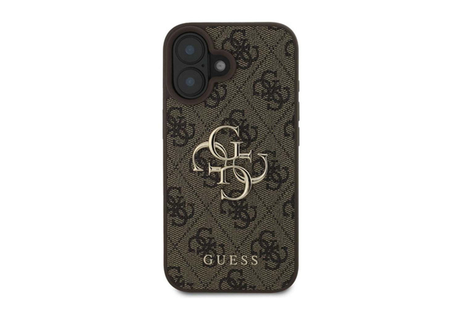 Apple iPhone 16 Plus Kılıf Guess Orjinal Lisanslı PU Deri 4G Desenli Metal Büyük 4G ve Yazı Logolu Kapak