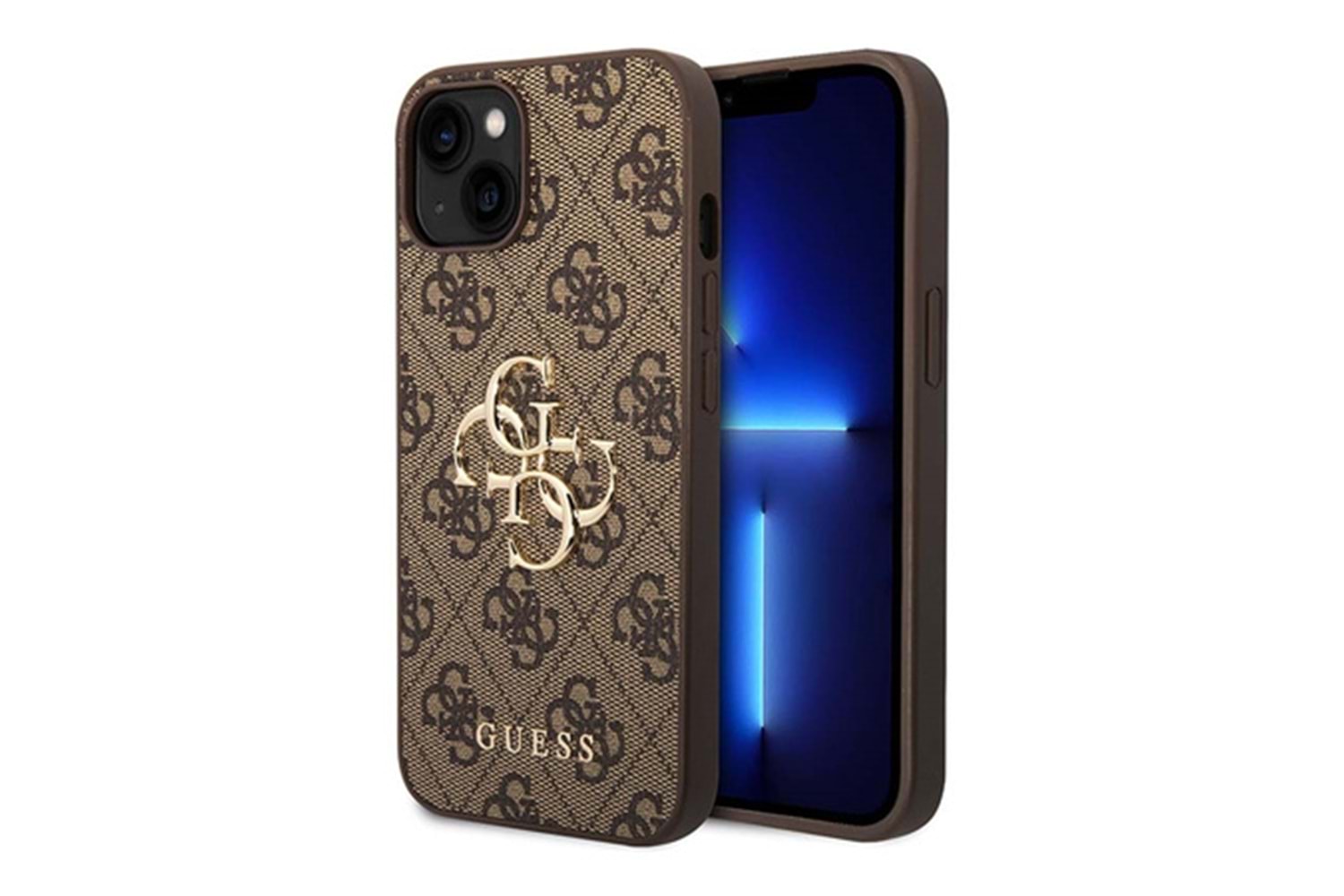 GUESS HC PU LEATHER 4G METAL LOGO BROWN IP15 GUHCP15S4GMGBR
