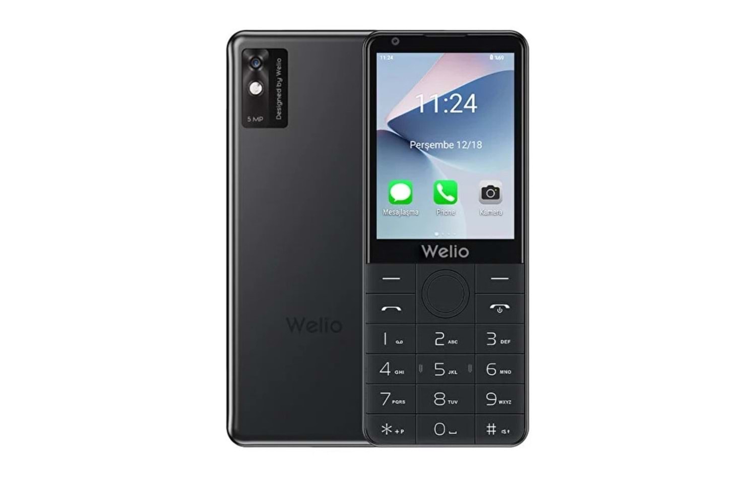 Welio Wkey T502 Kameralı Tuşlu Cep Telefonu Siyah