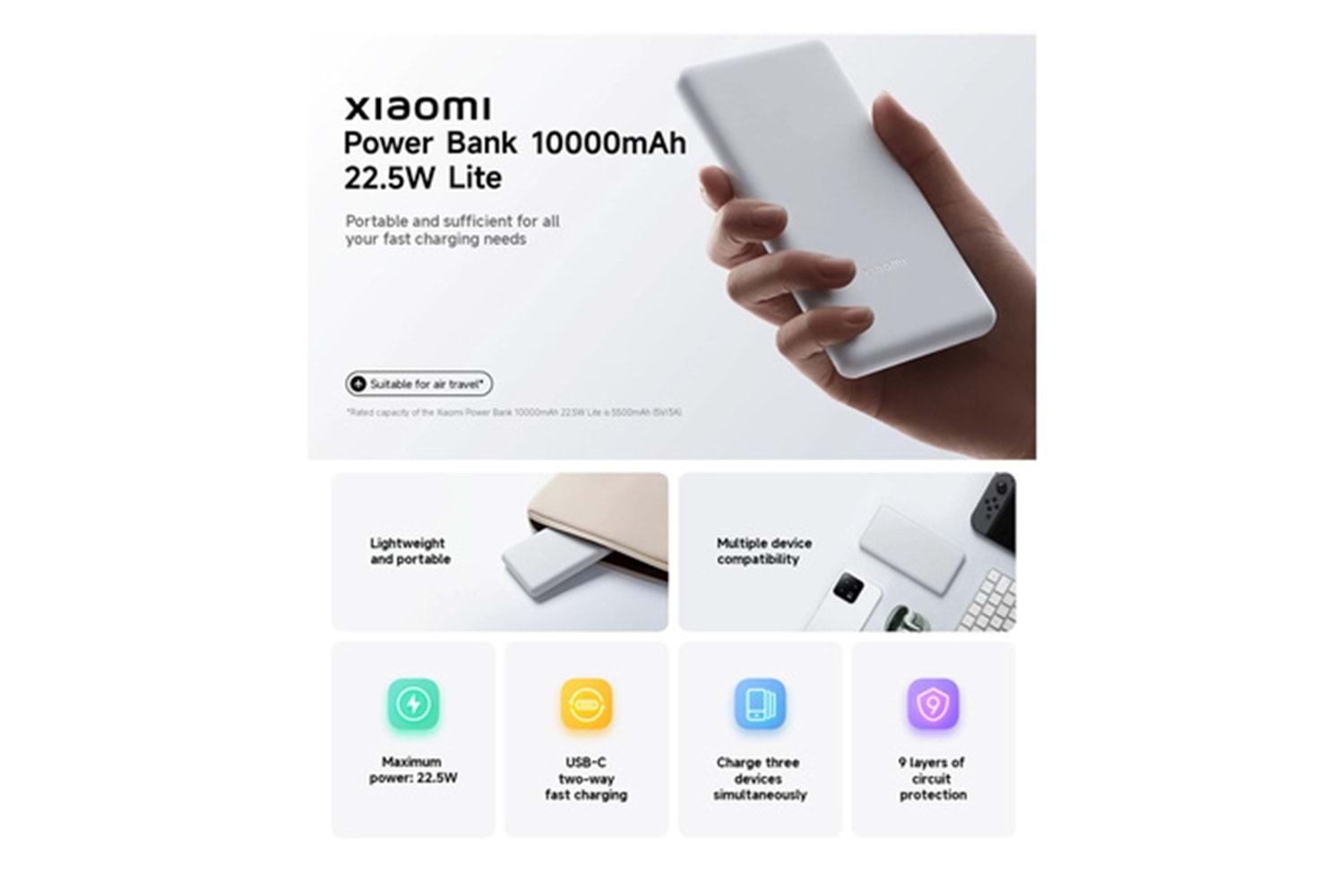 Smartmi 10000mAh Wireless Power Bank Lite Beyaz