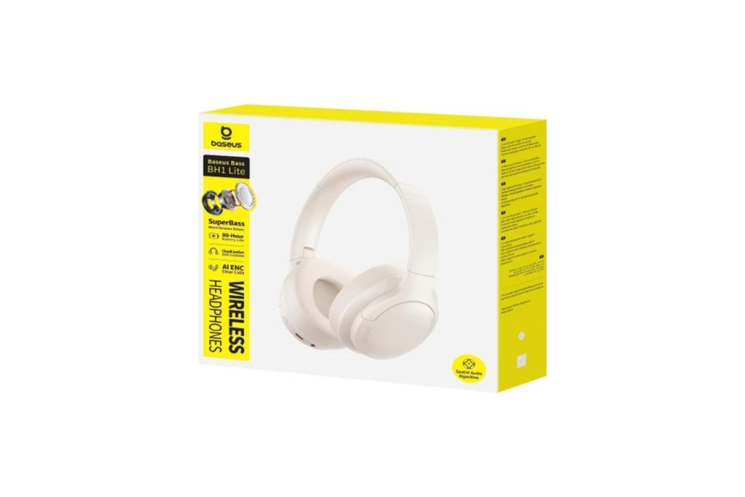 Baseus Bass BH1 Lite Beyaz Kulak Üstü Bluetooth Kulaklık