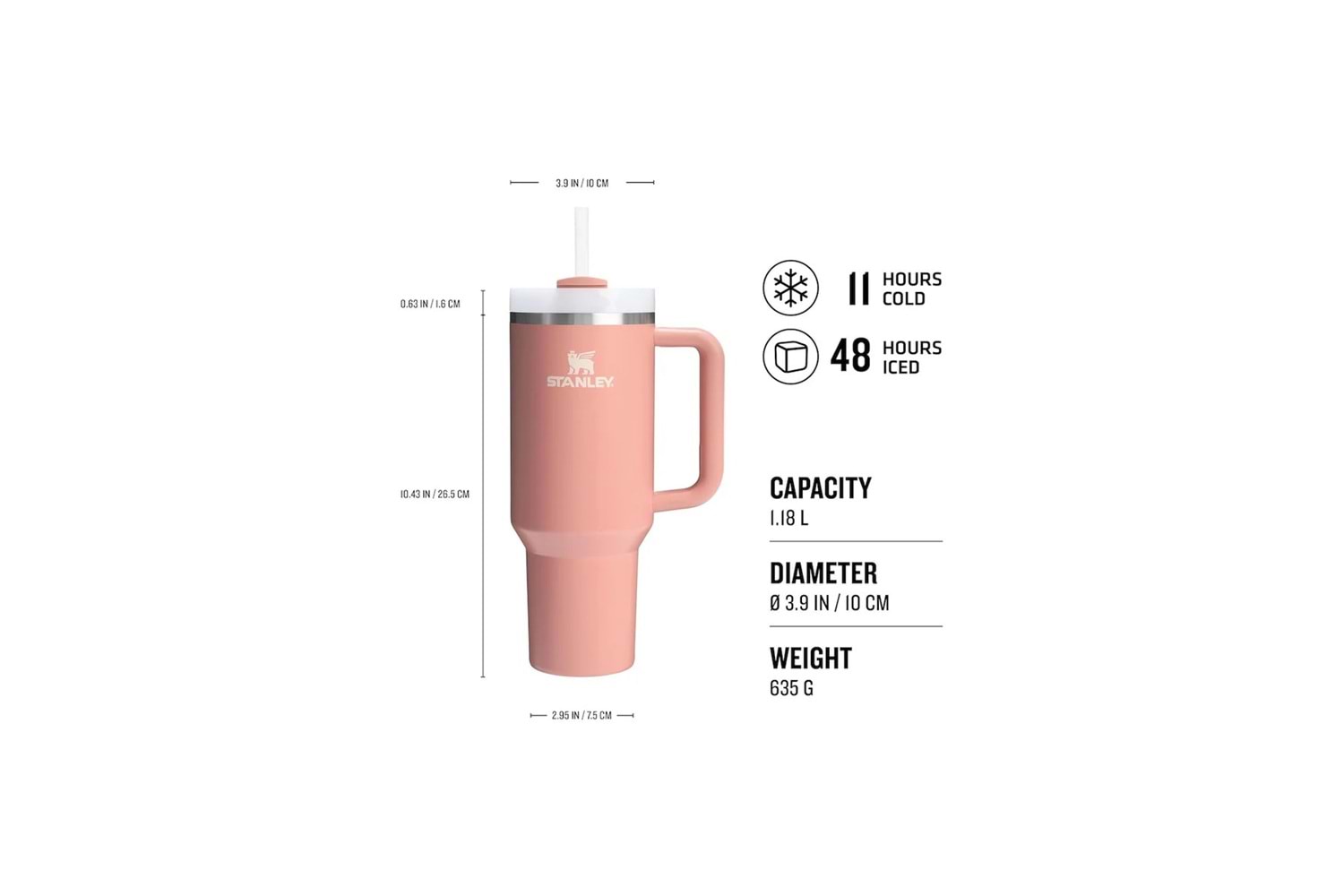 Stanley 40OZ Quencher H2.0 Flowstate Tumbler 1.18L Kahverengi