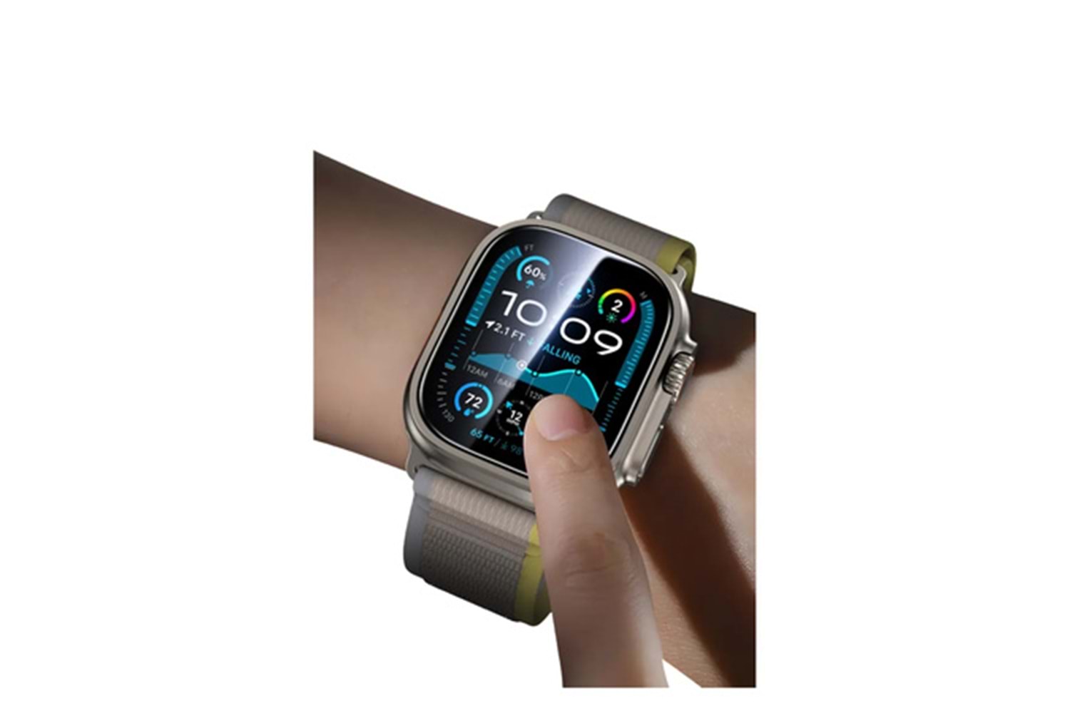 Keephone Apple Watch Ultra 49mm Ultra Glass Pro Saat Cam Ekran Koruyucu - Şeffaf