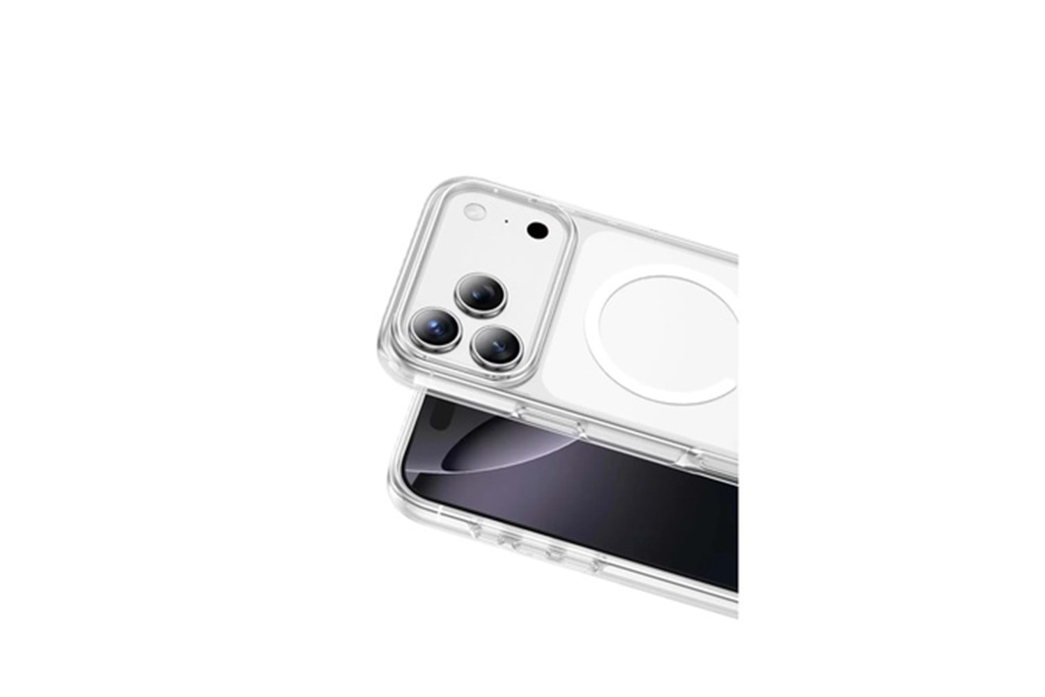 Keephone Apple iPhone 17 Promax Non Yellow Şeffaf Magsafe Kılıf - Şeffaf