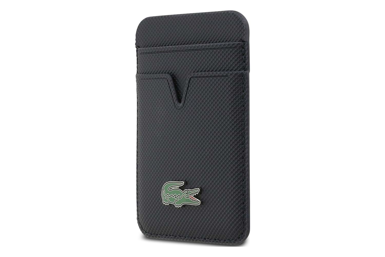 Lacoste Orjinal Lisanslı 2 Hazneli PU Pike Desenli İkonik Timsah Dokuma Logolu Magnetik Kartlık