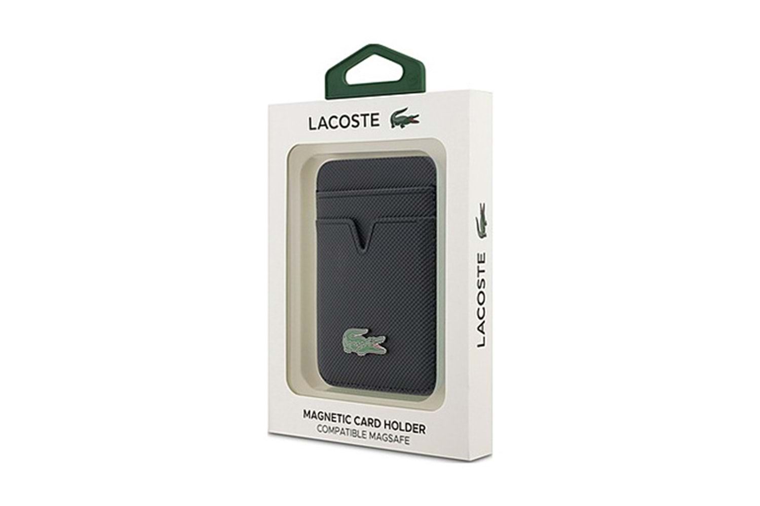 Lacoste Orjinal Lisanslı 2 Hazneli PU Pike Desenli İkonik Timsah Dokuma Logolu Magnetik Kartlık
