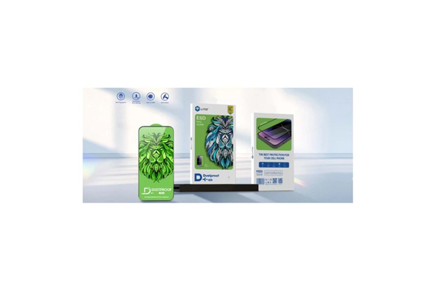 iPhone 15 LITO D+ Pro Anti-Static Toz Filtreli Ekran Koruyucu