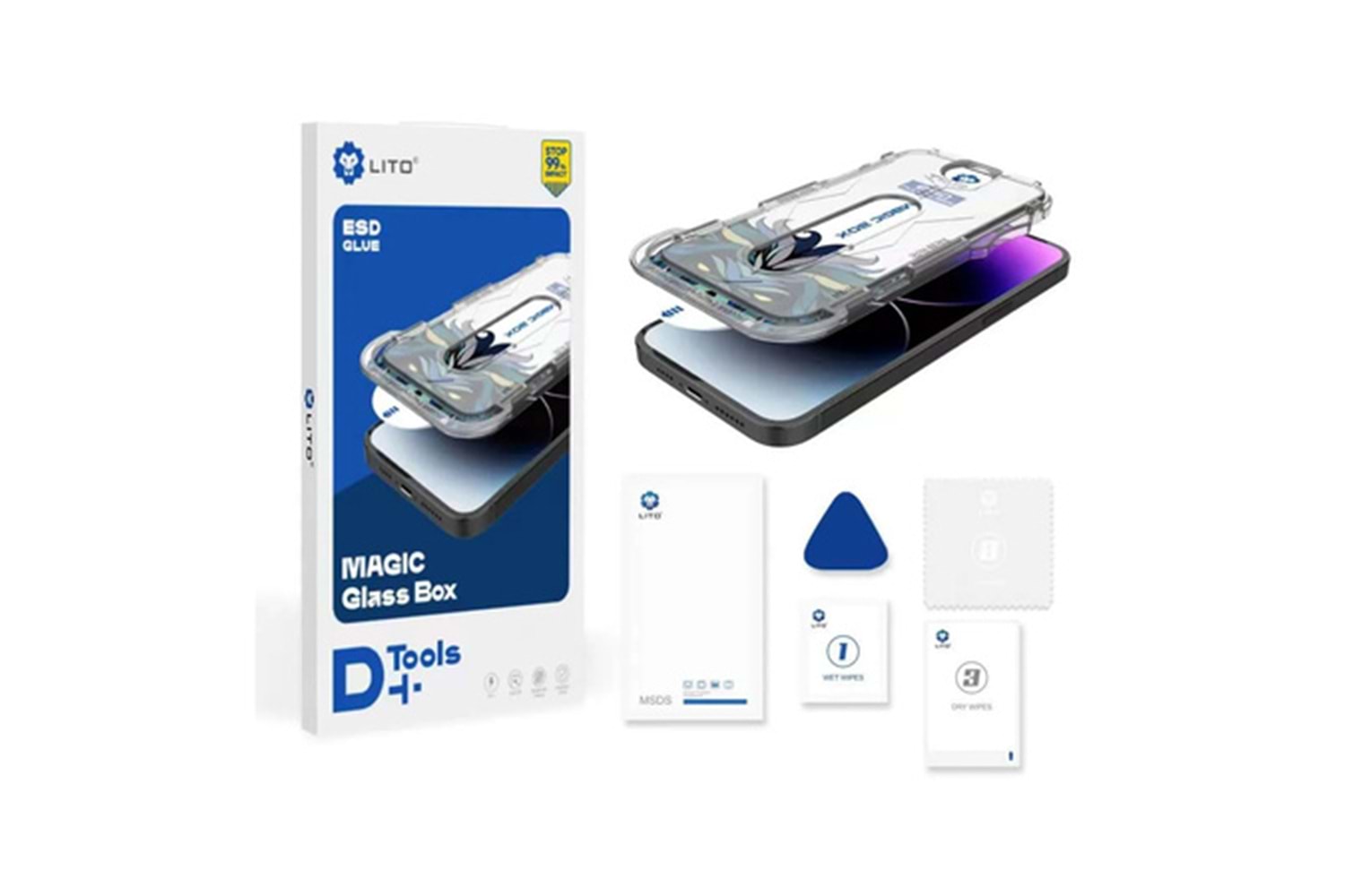 LİTO D+ iPhone 16 Pro Max Uygulama Aparatlı Ekran Koruyucu