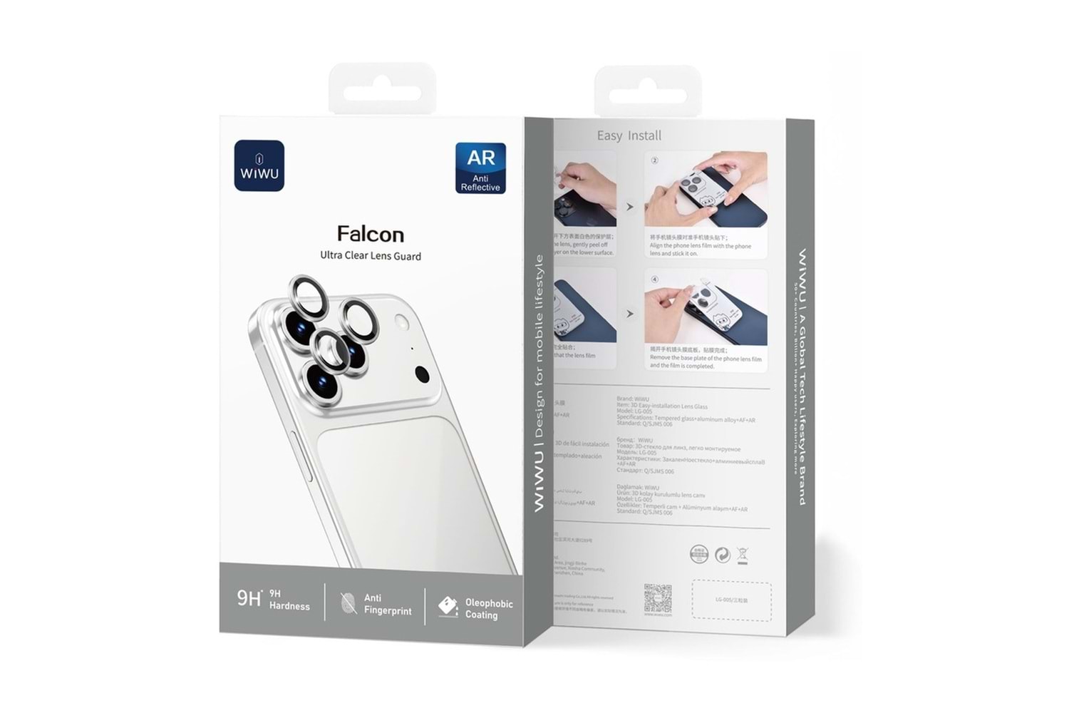 Apple iPhone 17 Pro Max Wiwu LG-005 Falcon Anti Reflective Çizilmeye Karşı Dayanıklı Kamera Lens Koruyucu