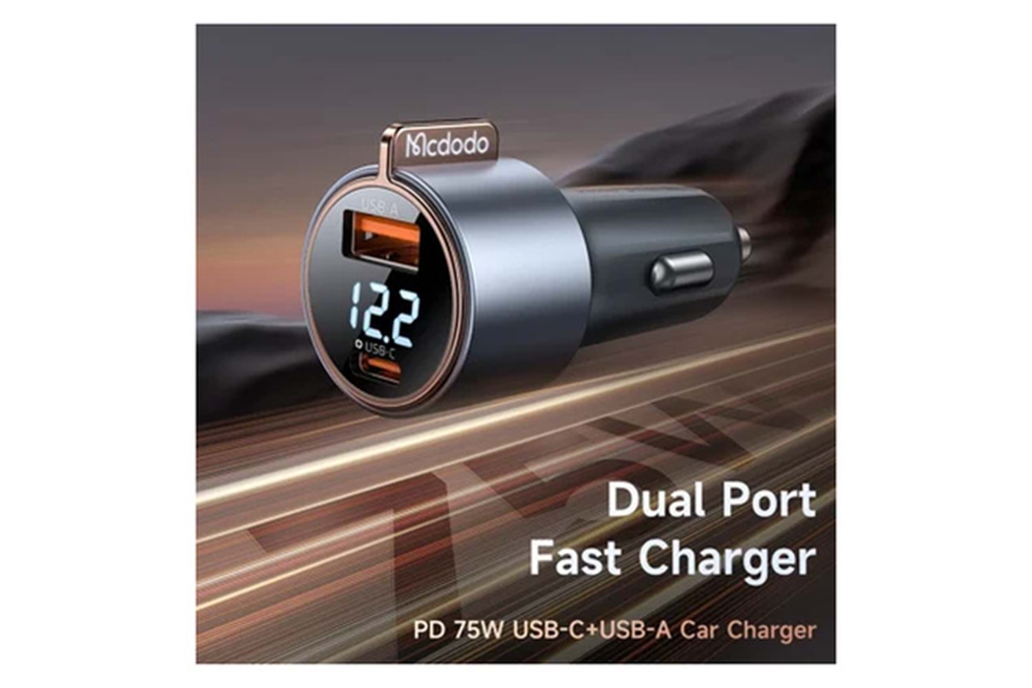 Mcdodo CC-3690 USB Type-C Pd Araç Şarj Cihazı 75W Hızlı Şarj Özellikli Çift Bağlantı Noktası