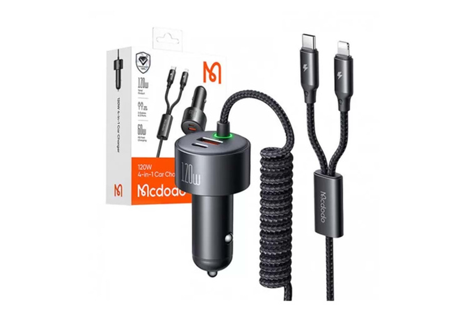 Mcdodo CC-0370 120W 4 Portlu PD PPS Araç Şarj Cihazı - Siyah