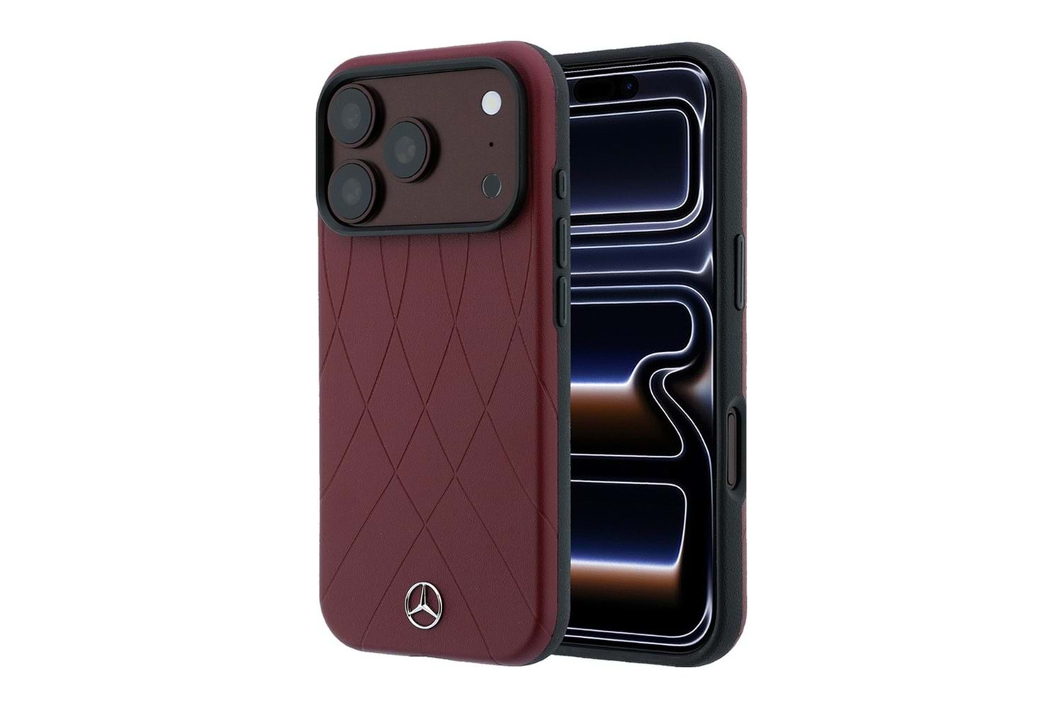 Apple iPhone 18 Pro Kılıf Mercedes Benz Orjinal Lisanslı M-safe Şarj Özellikli 3D Metal Logolu Crossed Lines Kapak