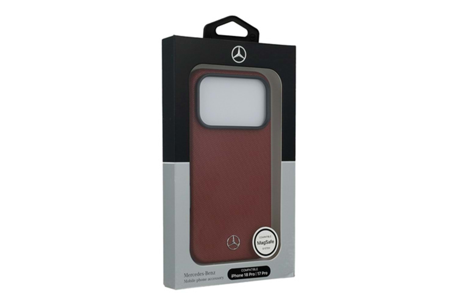 Apple iPhone 18 Pro Kılıf Mercedes Benz Orjinal Lisanslı M-safe Şarj Özellikli 3D Metal Logolu Wrap Wood Deri Kapak
