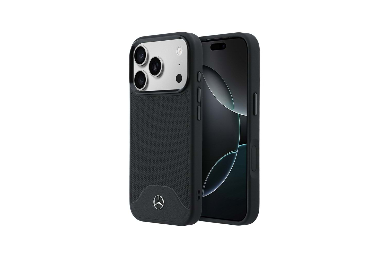 Apple iPhone 17 Pro Max Kılıf Mercedes Benz Orjinal Lisanslı M-safe Şarj Özellikli 3D Metal Logolu Wood Deri Dokumalı Kapak