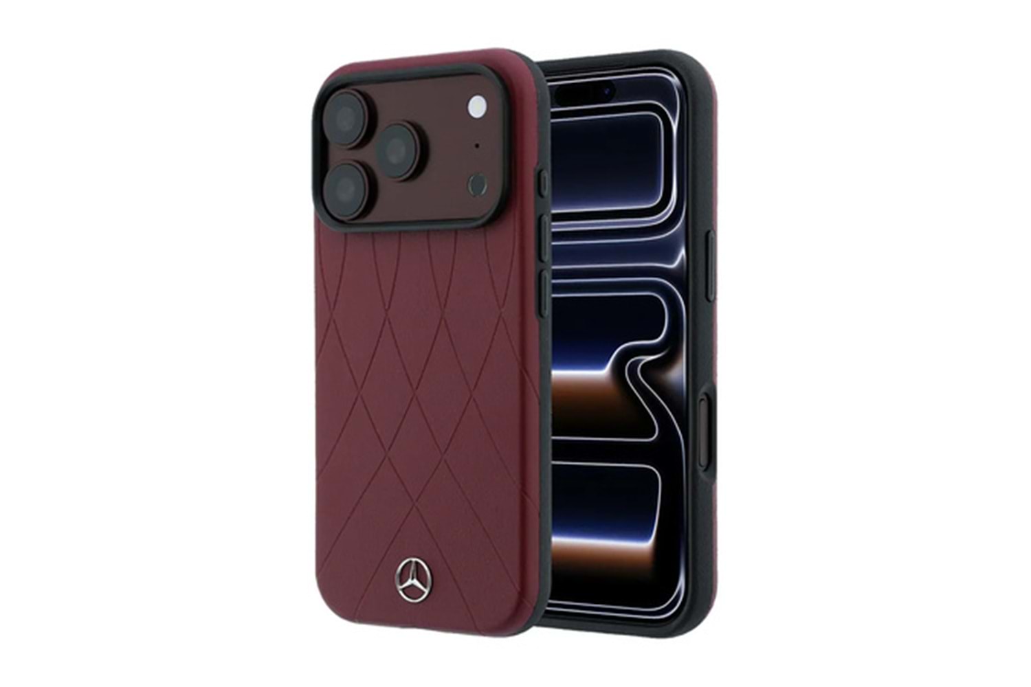 Apple iPhone 18 Pro Max Kılıf Mercedes Benz Orjinal Lisanslı M-safe Şarj Özellikli 3D Metal Logolu Crossed Lines Kapak