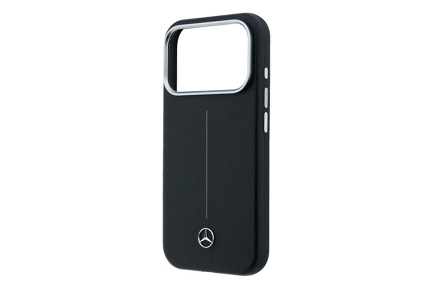 Apple iPhone 17 Pro Max Kılıf Mercedes Benz Orjinal Lisanslı M-safe Şarj Özellikli Metal Yıldız Logolu Çizgili Deri Kapak