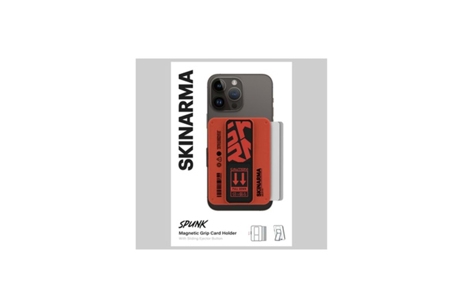 Skinarma Mirage Magnetic Card Holder With Grip-Stand Spunk Orange