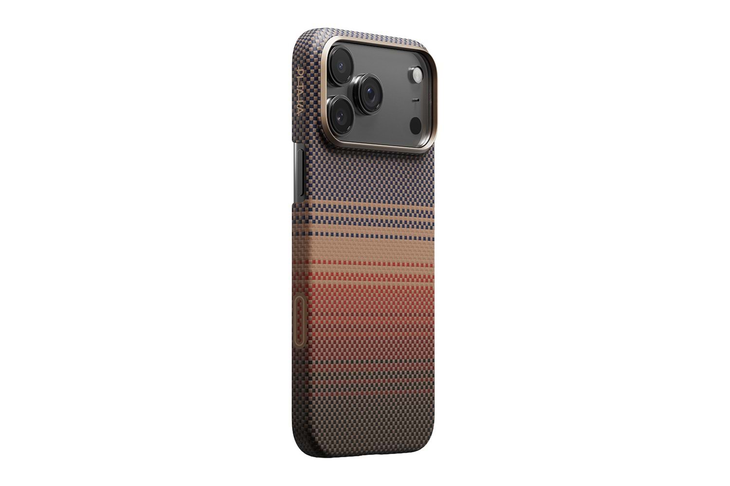 Apple iPhone 17 Pro Kılıf M-safe Şarj Özellikli Aramid Fiber Pitaka Tactile Woven Sunset-Moonrise Serisi Kapak
