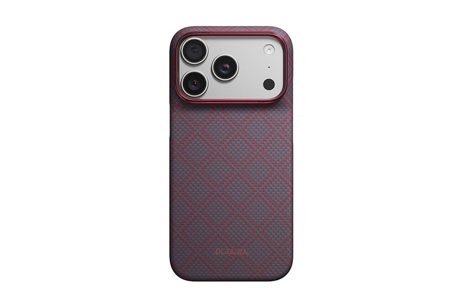 Apple iPhone 18 Pro Max Kılıf M-safe Şarj Özellikli Aramid Karbon Fiber Pitaka Argyle Serisi Summa Kapak