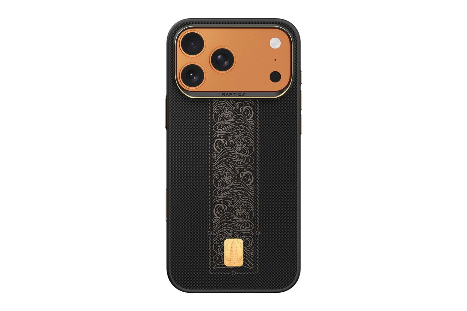 Apple iPhone 17 Pro Kılıf M-safe Şarj Özellikli Raptic Aramid Dual Rise Serisi 24 Ayar Altın Kaplamalı Kapak