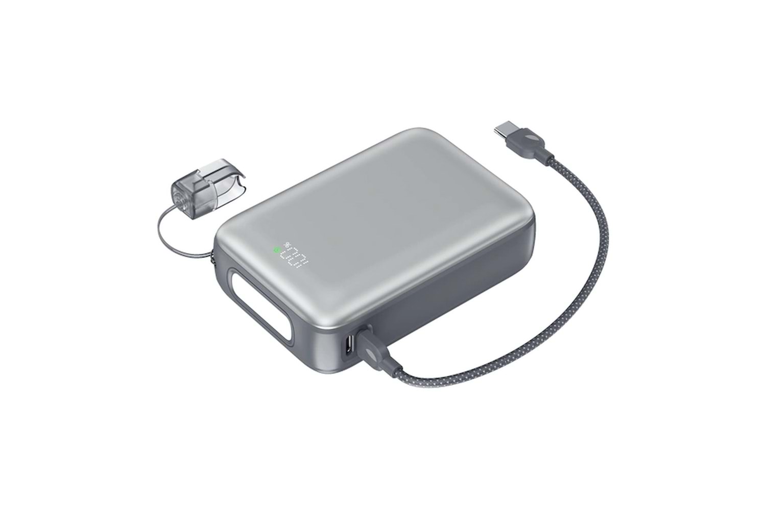 SHAZA Nexa Serisi 20.000 Mah Kendinden Kablolu Powerbank - Gri