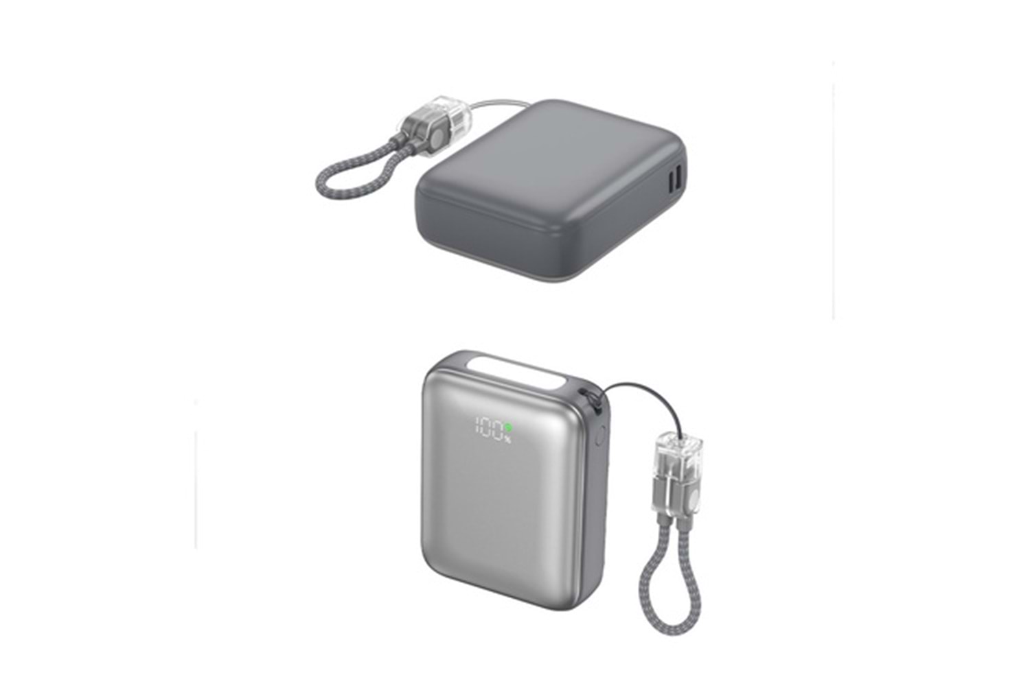 SHAZA Nexa Serisi 10.000 Mah Kendinden Kablolu Powerbank - Gri