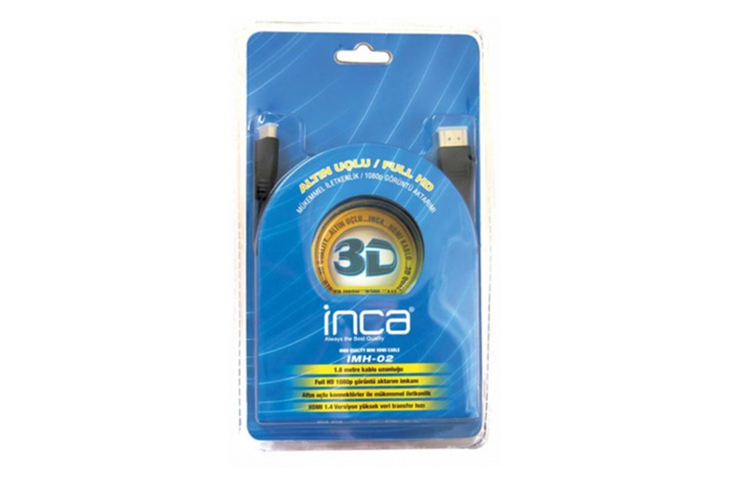 inca imh-02 Full HD 3D Altın Uçlu 1.8 M HDMI Kablo