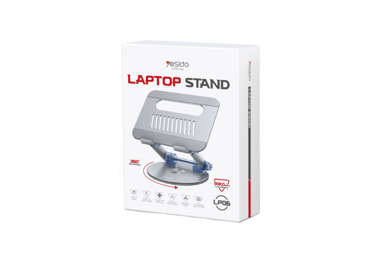 Yesido LP06 360 Derece Ayarlanabilir Metal Laptop Standı - Gümüş