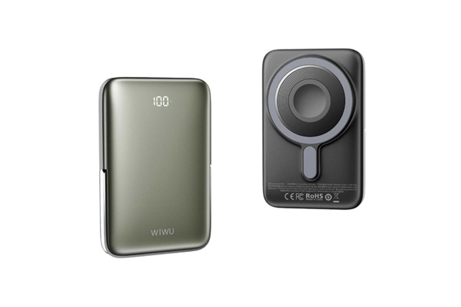 Wiwu Wi-P018 Elite Serisi Led Ekranlı M-safe Powerbank Wireless 15W 10000mAh