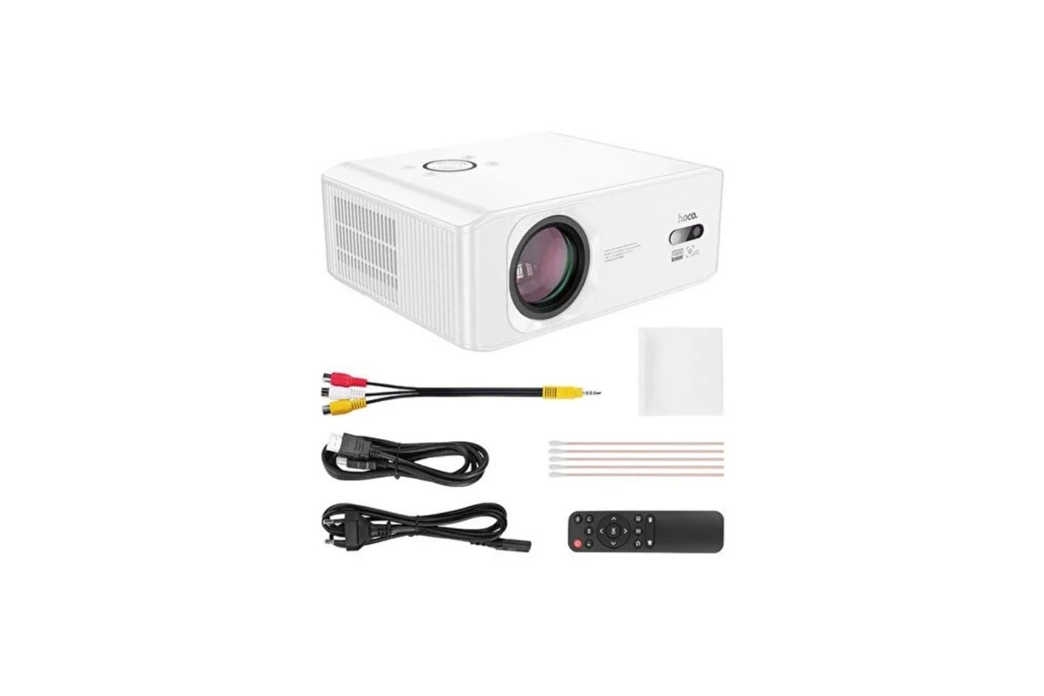 Hoco. DT3 Smart Elektrik Otomatik Odaklanma Özellikli 1080P Android Wifi Kablolu Projeksiyon Cihazı - Beyaz