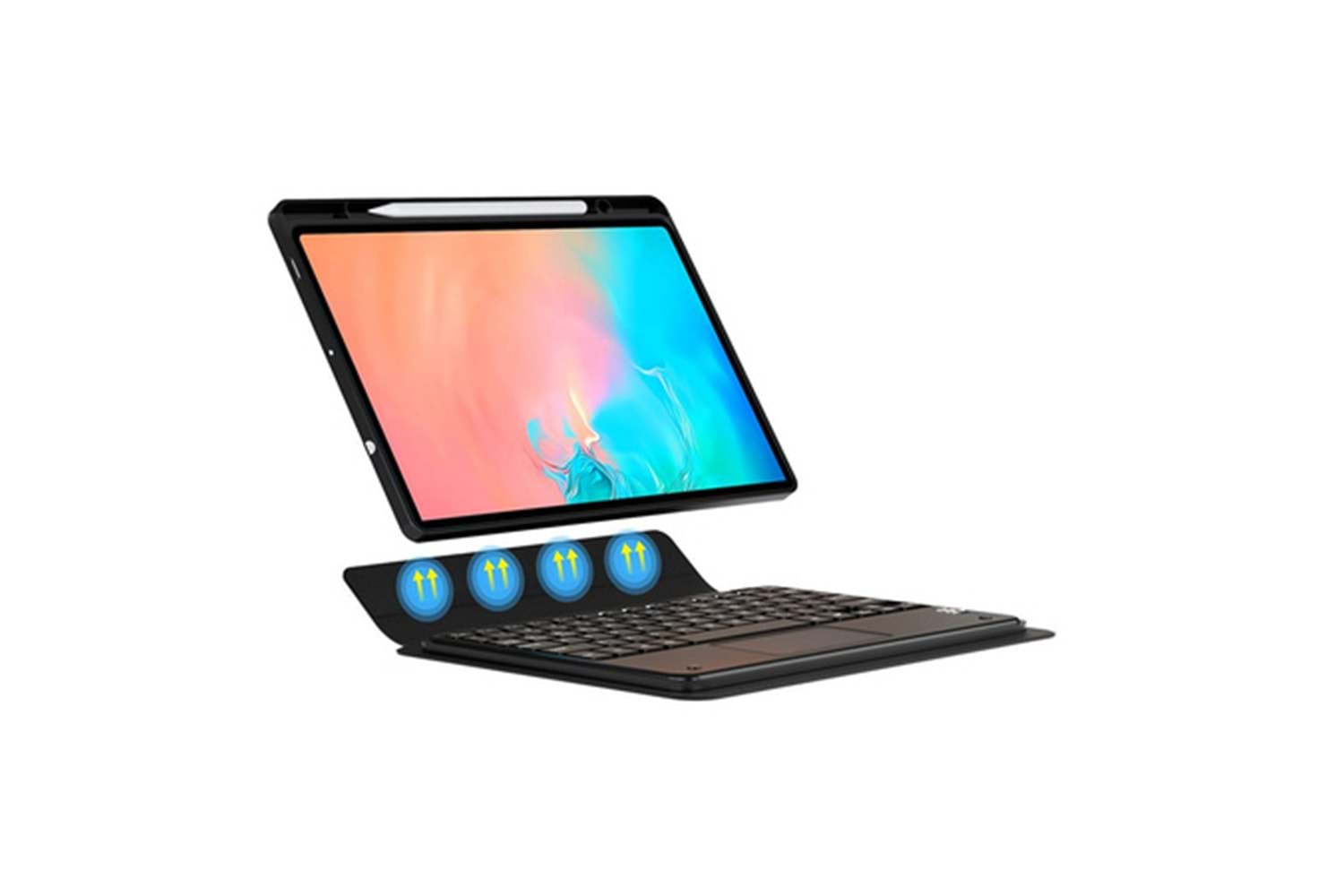 ZORE BORDER KEYBOARD TAB S9 FE SİYAH SERT KILIF