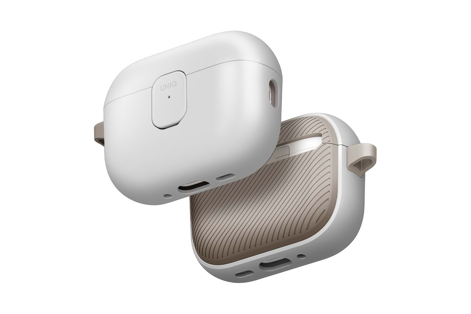 Uniq Airpods Pro 3 (3.nesil) Clyde Kilitli Kılıf - Krem-Mavi-Siyah