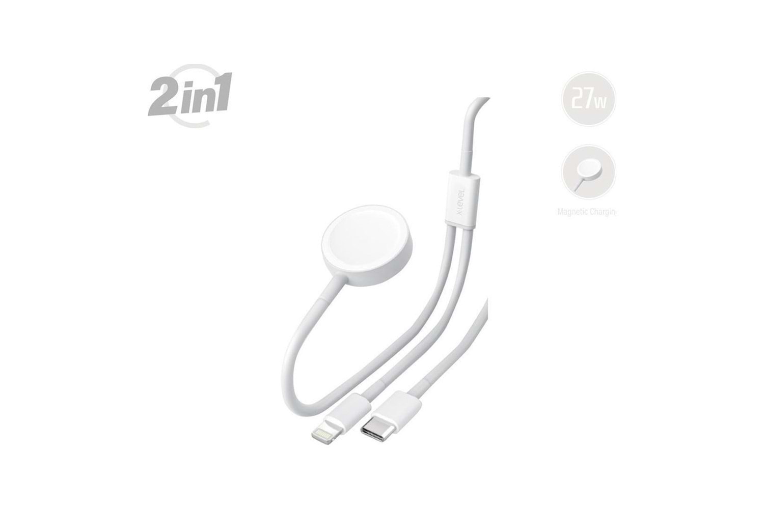 X-Level X-GoLink 2 in 1 Manyetik Şarj Cihazı Type-c + Lightning Kablosu