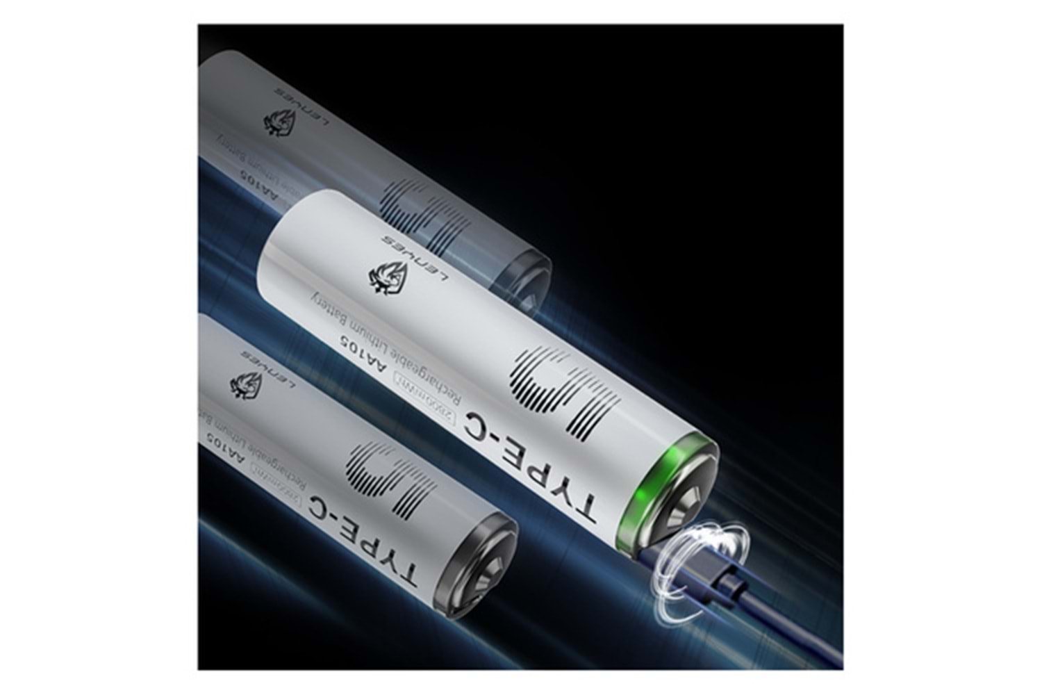 Lenyes AA105 Type-C Şarj Portlu Şarj Edilebilir AA Lityum-ion Pil 2800mWh 1.5V 2 Adet