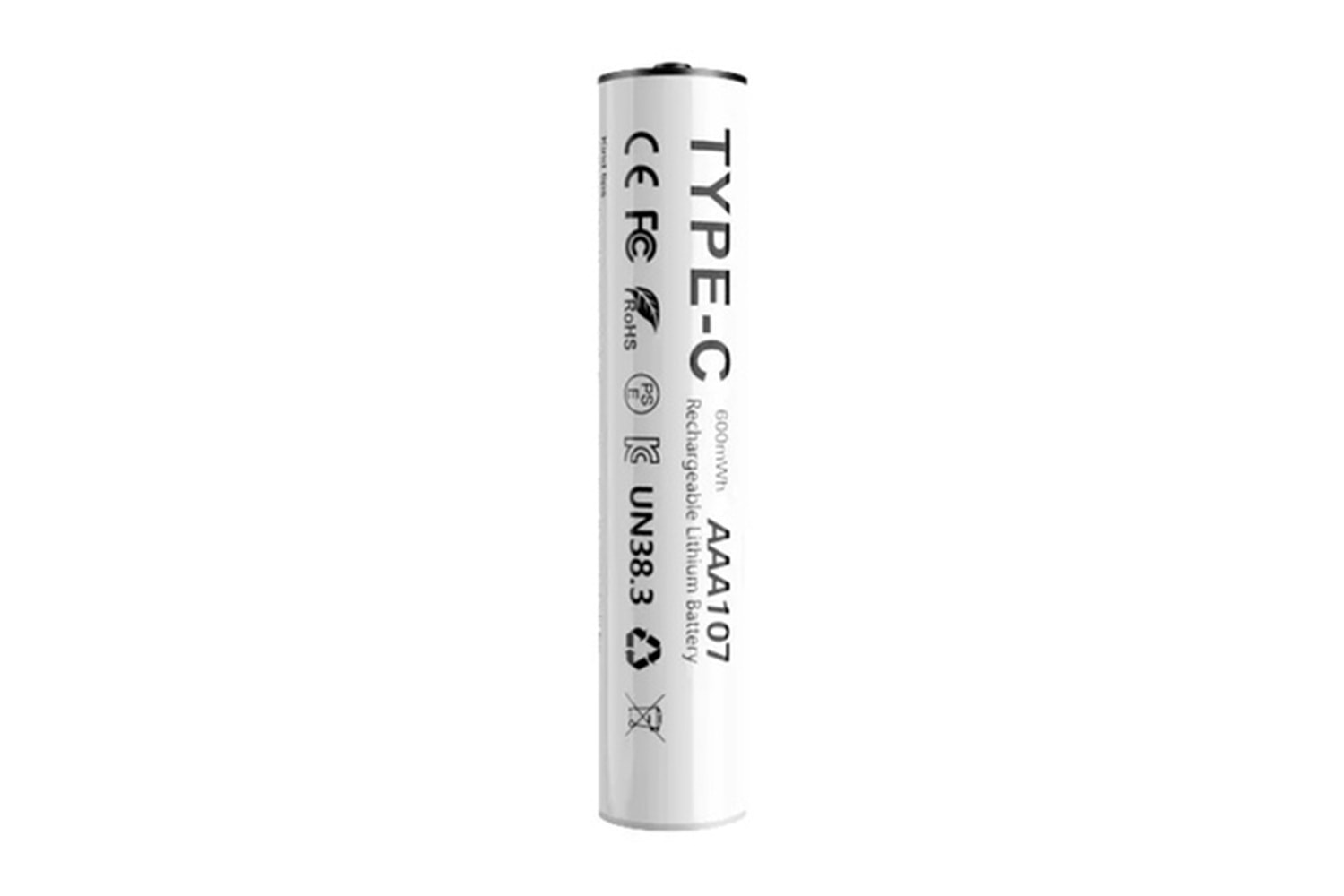 Lenyes AAA107 Type-C Şarj Portlu Şarj Edilebilir AAA Lityum-ion Pil 600mWh 1.5V 2 Adet