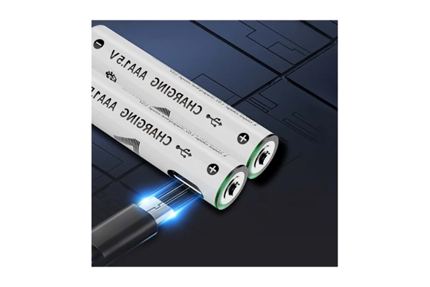 Lenyes AAA107 Type-C Şarj Portlu Şarj Edilebilir AAA Lityum-ion Pil 600mWh 1.5V 2 Adet