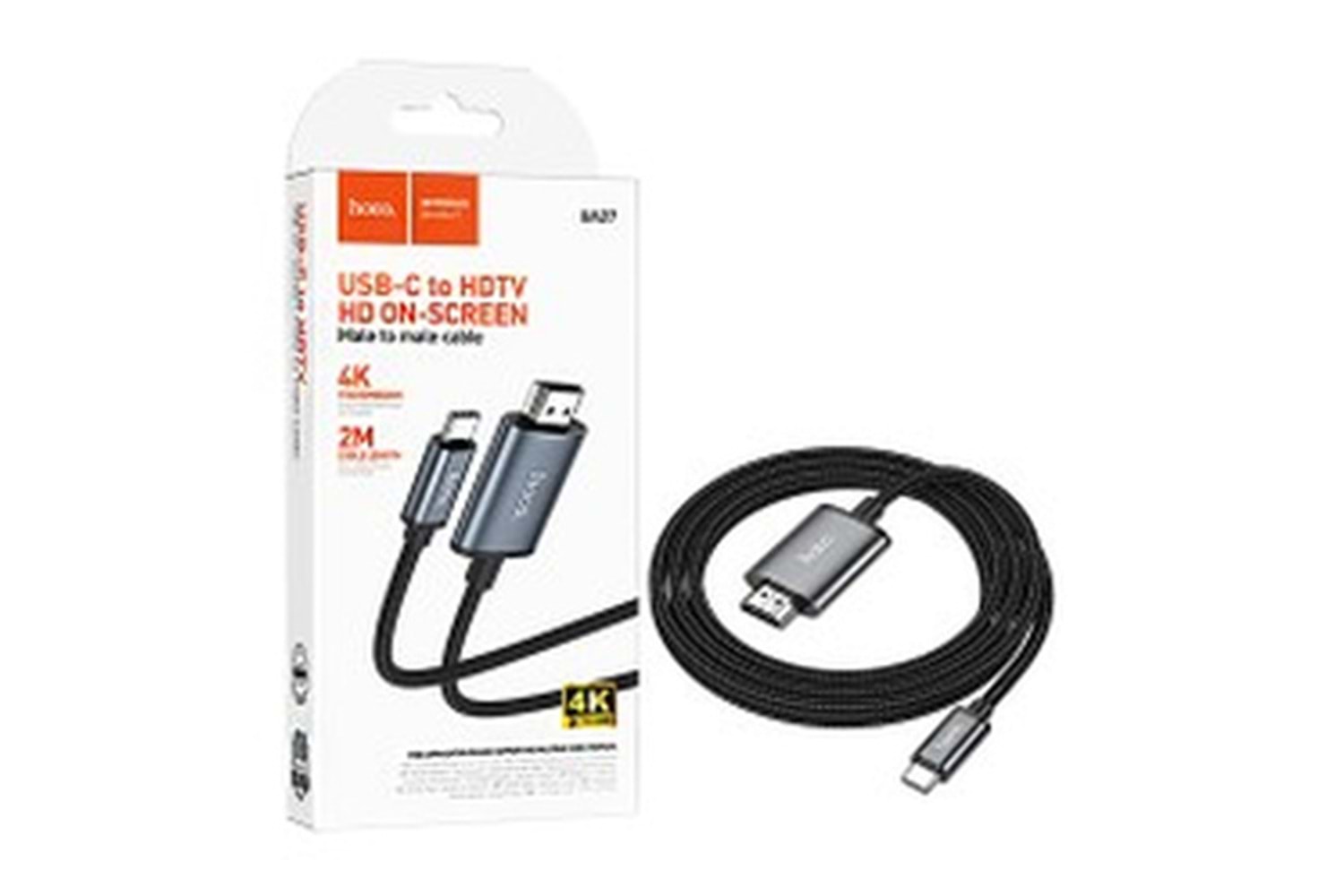 Hoco. UA27 2M Tak Çalıştır Type-C to HDMI Dönüştürücü - Gri