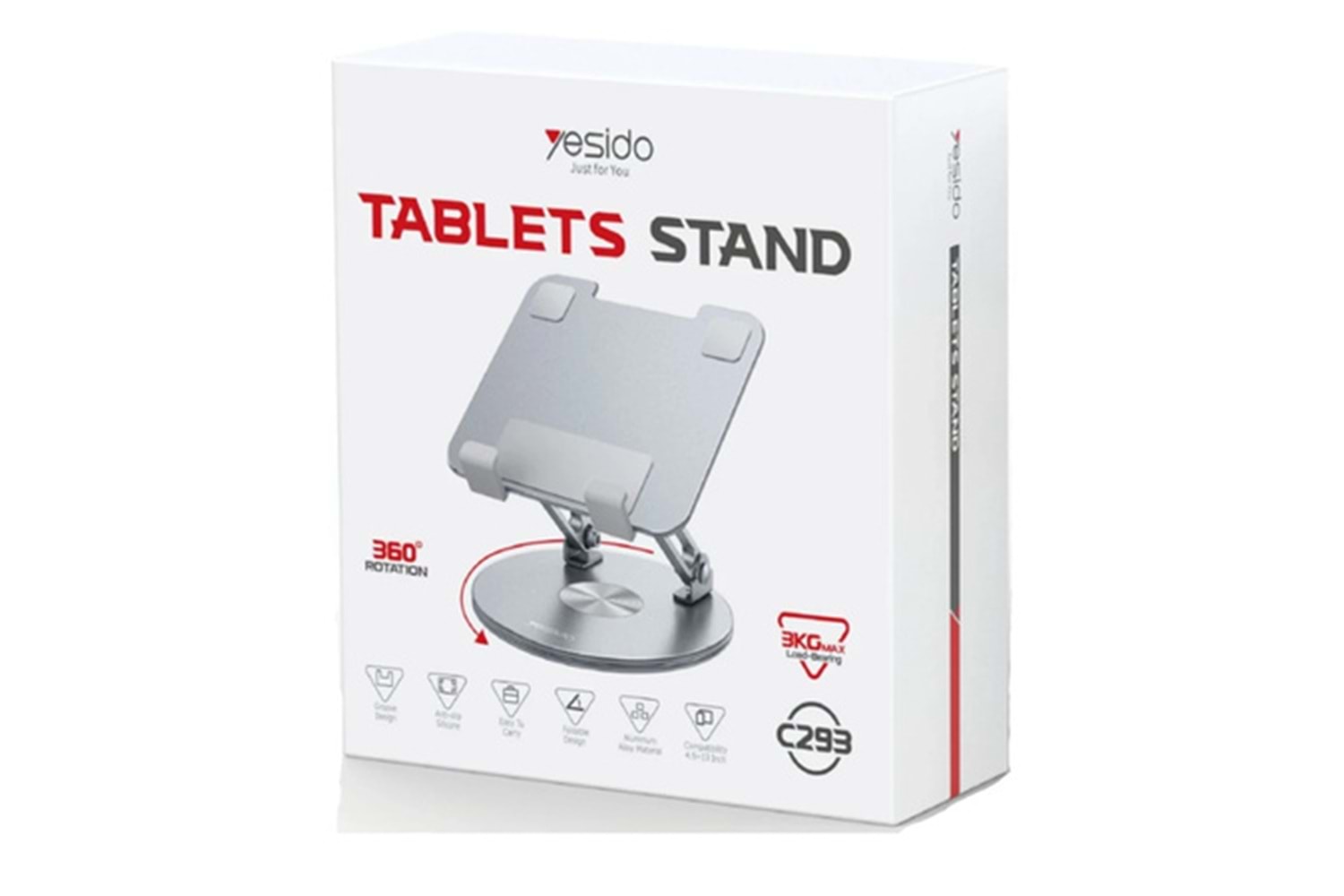 Yesido C293 360 Derece Ayarlanabilir Metal Tablet Standı