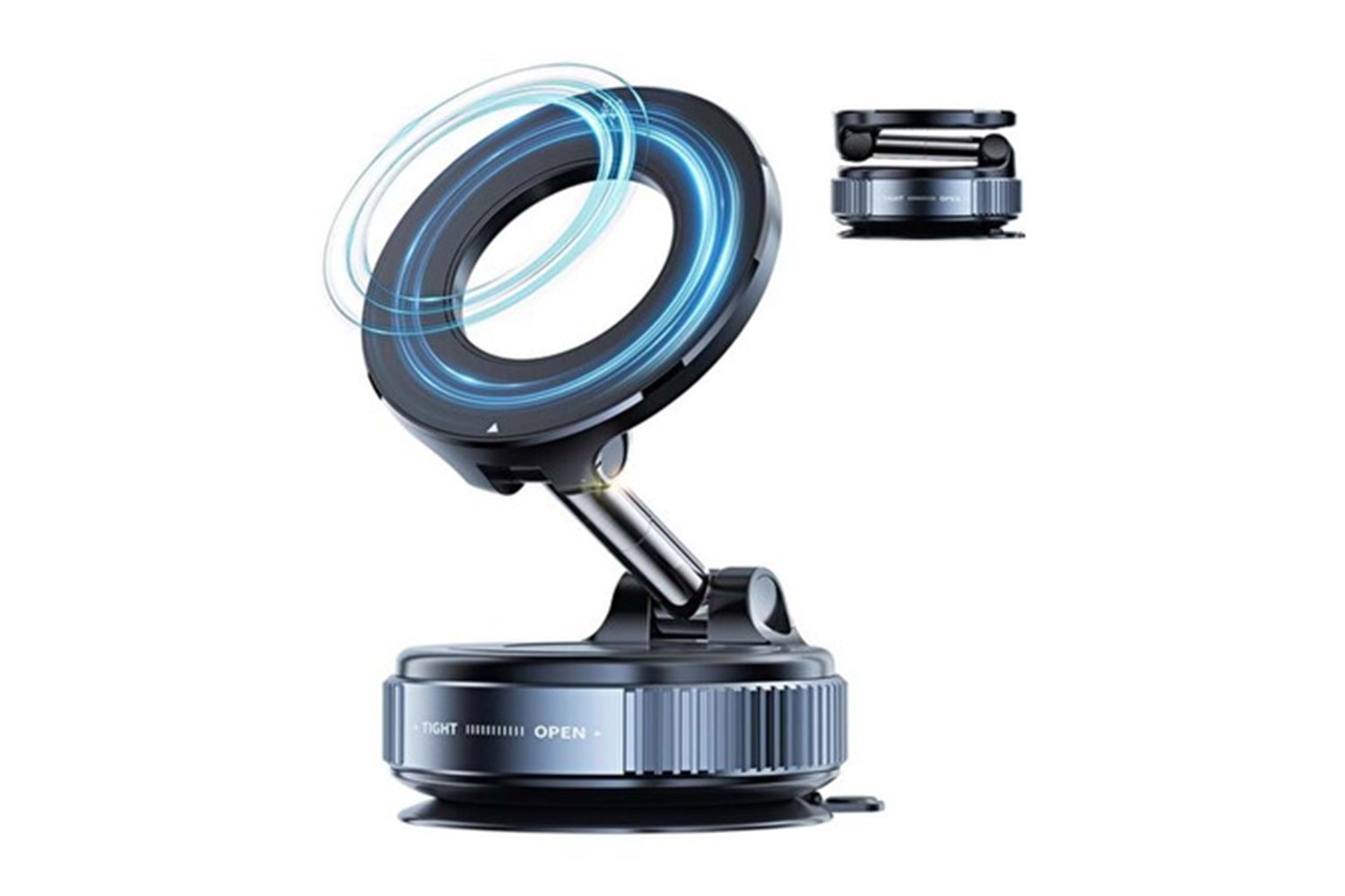 Lenyes CR192 Magnetic Phone Holder With Vacuum Sucker Black