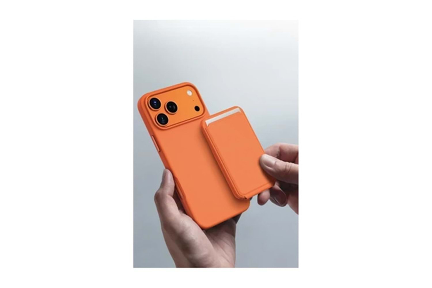 Keephone MagFold Deri Manyetik Cüzdan - Turuncu / Mavi