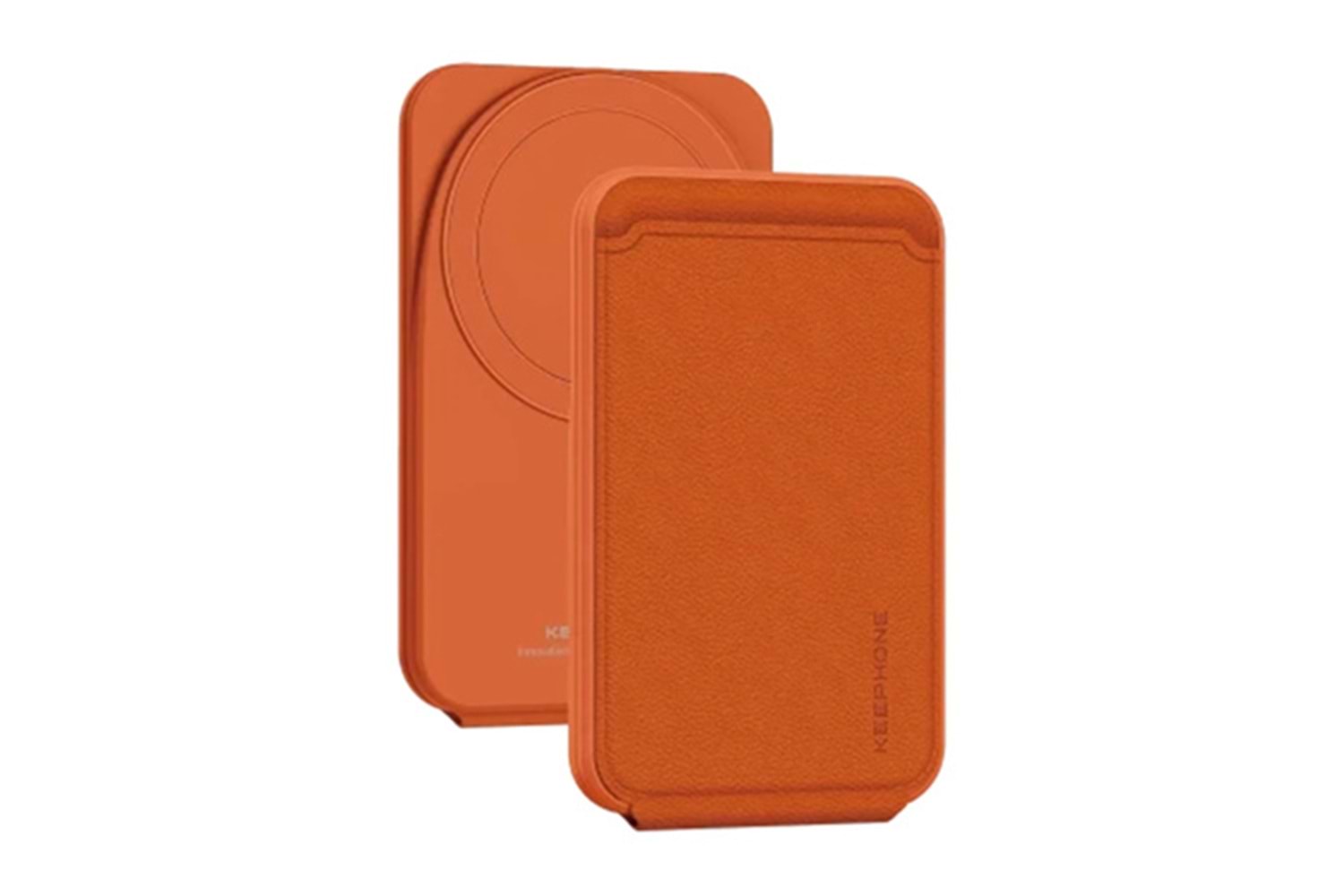 Keephone MagFold Deri Manyetik Cüzdan - Turuncu / Mavi