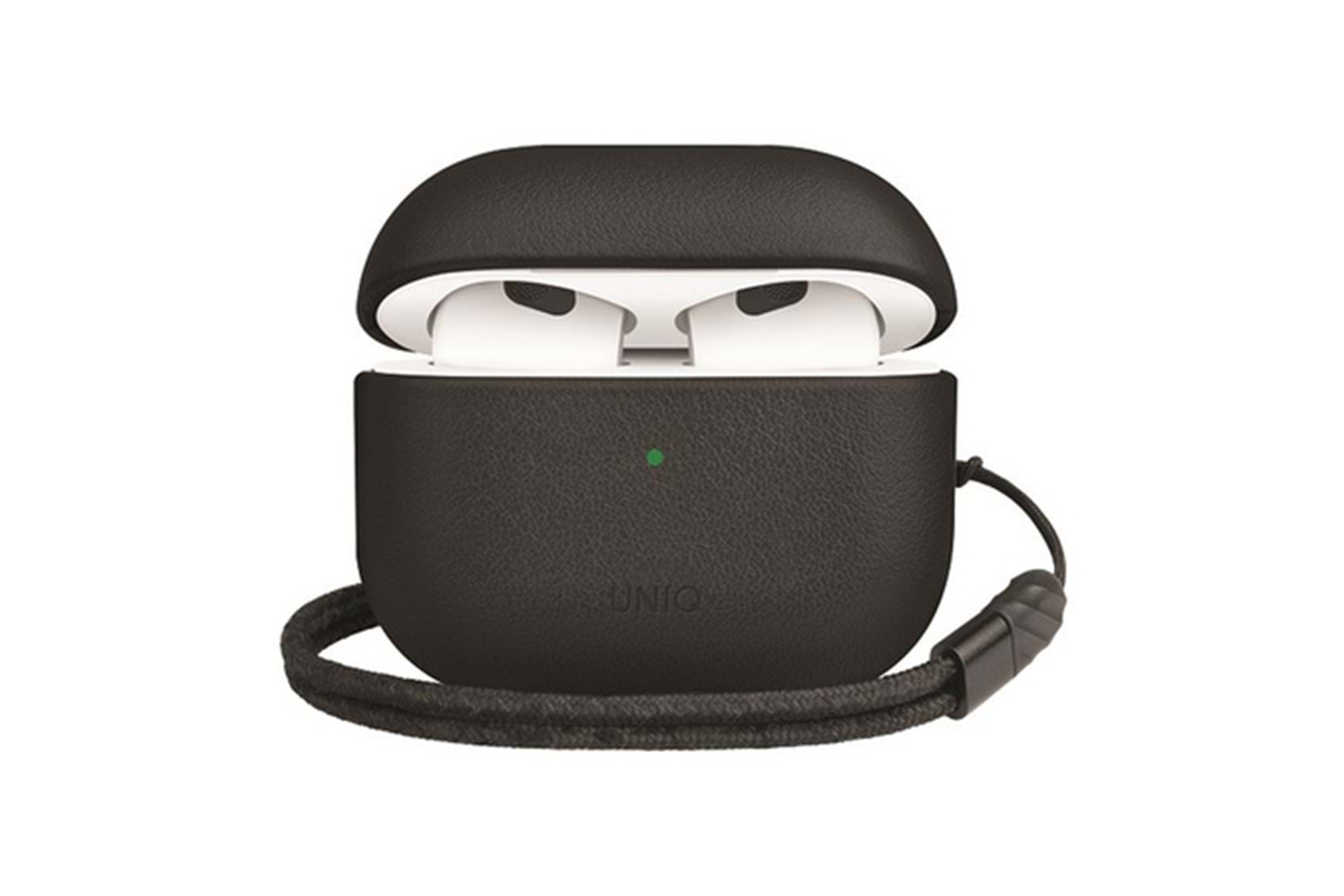 Uniq Airpods 3 (3.nesil) Terra Genuine Deri Kılıf - Siyah-Kahve