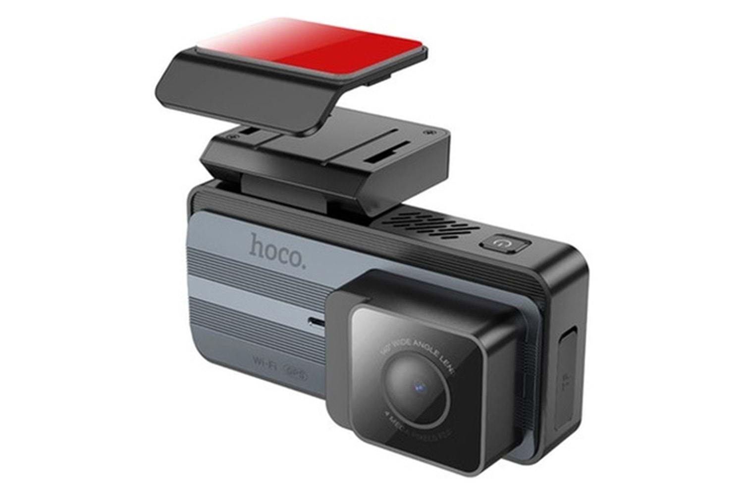 Hoco. DV12 2K GPS Destekli Ön ve Arka Kameralı Araç Kamerası - Gri