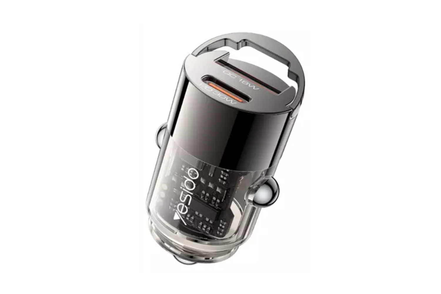 Yesido Y68 1 Adet 30W Type-C ve 1 Adet 18W USB Çıkışlı PD Hızlı Araç Şarj - Siyah