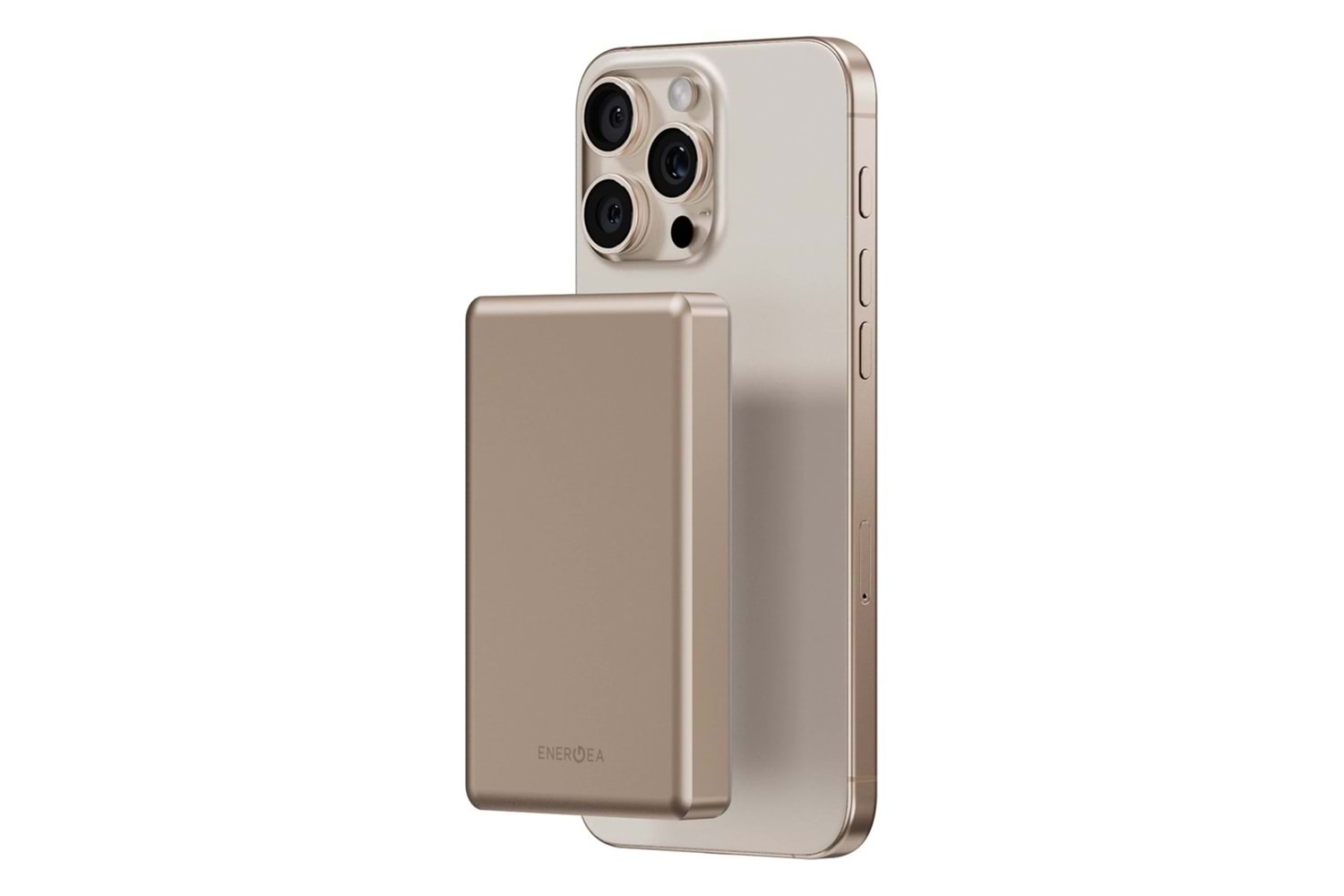 Energea AluPac 10K 10.000 mAh 20W Type-C ve 15W Kablosuz Şarj Çıkışlı PD Hızlı Şarj Magsafe Powerbank - Gold