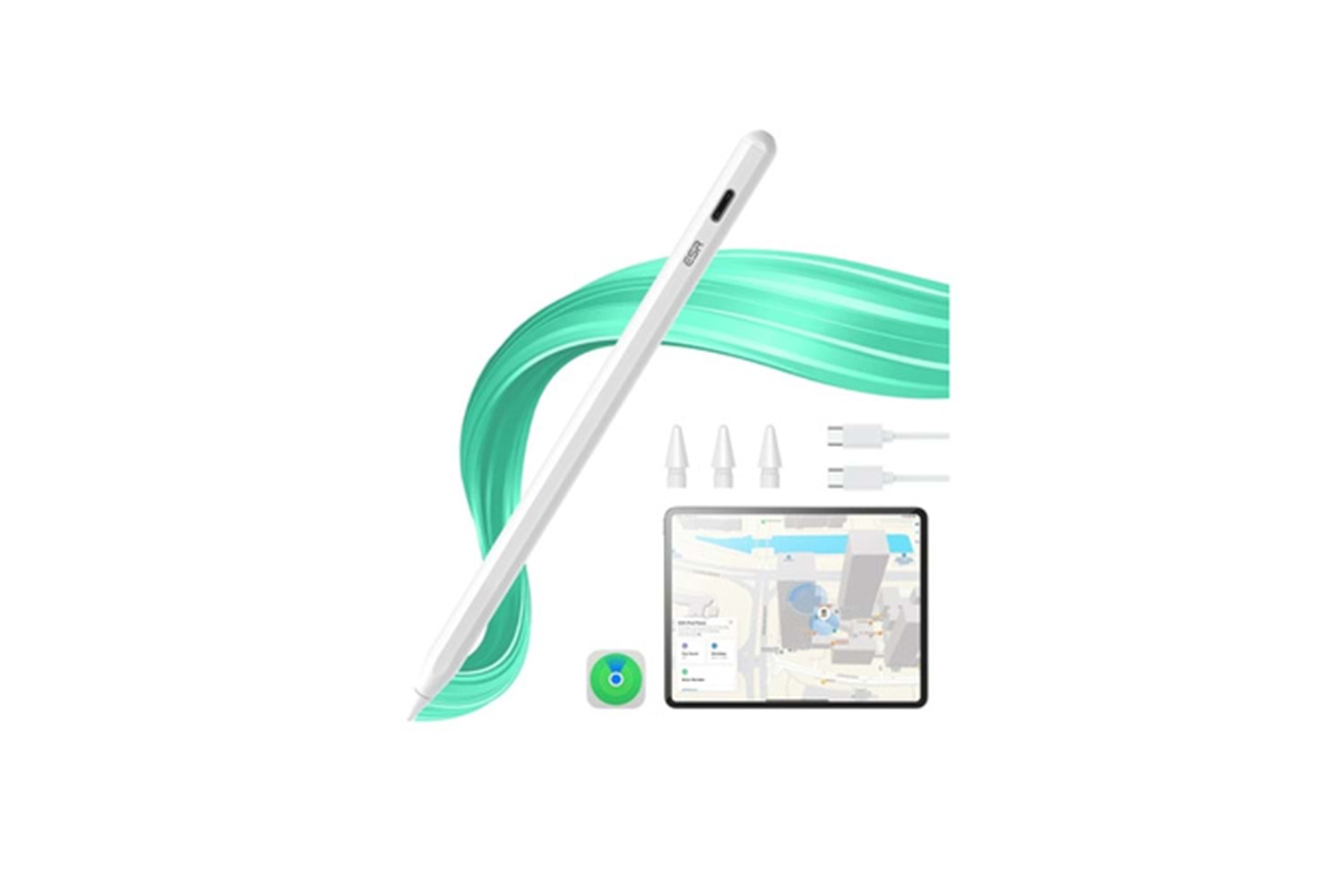 ESR Geo iPad için Apple Find My Özellikli Dijital Dokunmatik Kalem